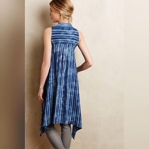 Anthropologie Chambray Indigo Sweeper Vest Amadi